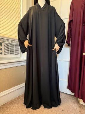 Black plain abaya